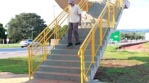 Newly Constructed Elevated Pedestrian Walkway Stock Footage 264779233