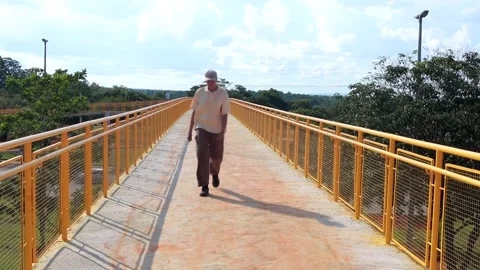 Newly Constructed Elevated Pedestrian Walkway Stock Footage 264779636
