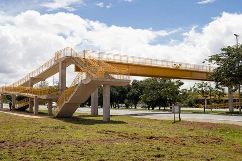Newly constructed Elevated Pedestrian Walkway Stock Photos