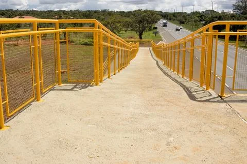 Newly constructed Elevated Pedestrian Walkway Stock Photos