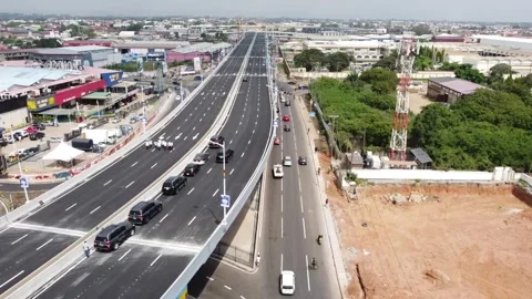 Newly constructed overpass Stock Footage 296874384
