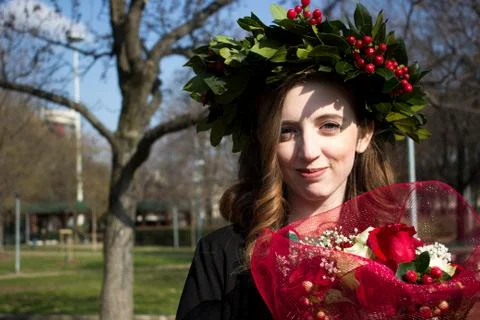 Newly graduate Stockfoto's