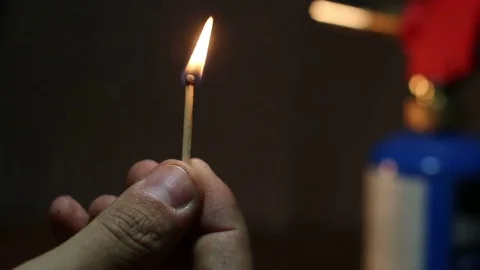 Newly Lit Match 4 Stock Footage 74513675