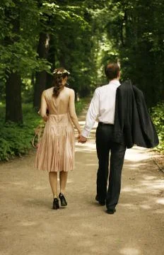 Newly married pair Stock Photos