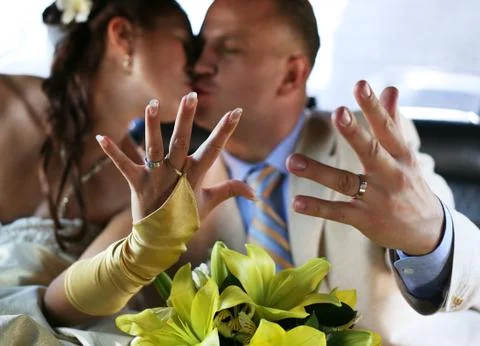 Newly married pair Stock-Fotos