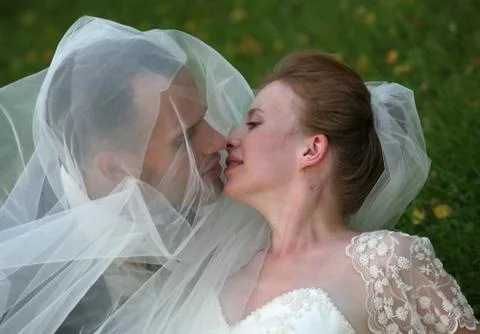 Newly married pair Stock Photos