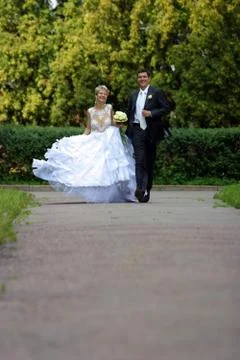 Newly married pair Stock Photos