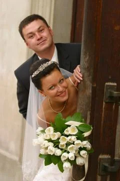 Newly married pair Stock Photos
