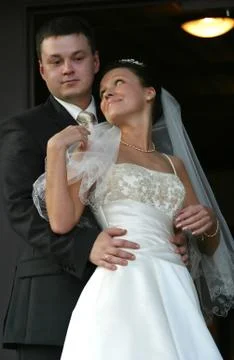 Newly married pair Stock Photos