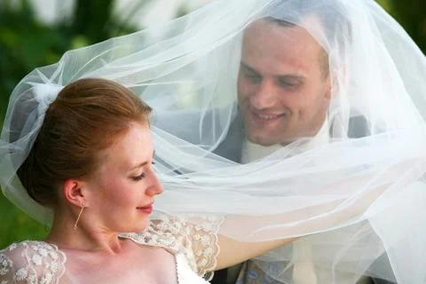 Newly married pair Stock Photos