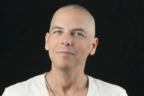 Newly shaved head, to camera Stock Photos