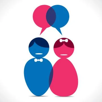 Newly wedding couple with message bubble vector Illustrazione stock