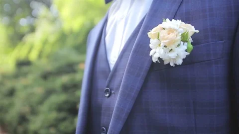 Newlywed adjusts the jacket Video stock 79160841