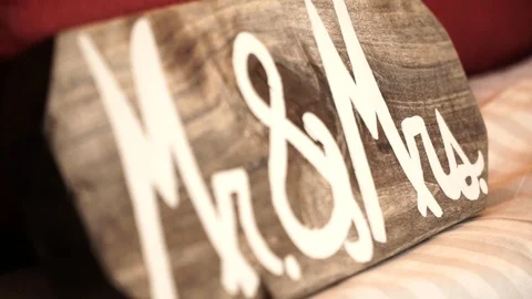 Newlywed Sign Stock Footage 104768991