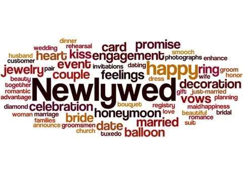 Newlywed, word cloud concept Illustrazione stock