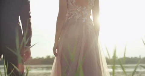 Newlyweds on the beach. Stock Footage 98751254