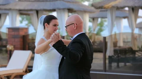 Newlyweds Dancing Stock Footage 52602446