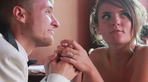 Newlyweds Kissing Stock Footage 33653785