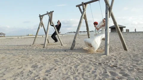 Newlyweds On A Swing Video stock 52424667