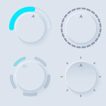 Newmorphic UI circle light set Illustrazione stock