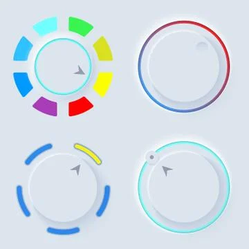 Newmorphic UI circle light set 스톡 일러스트