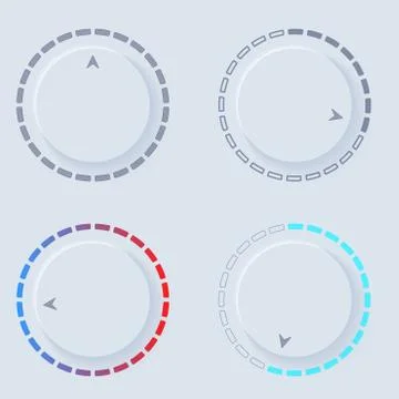Newmorphic UI circle light set Stock Illustration
