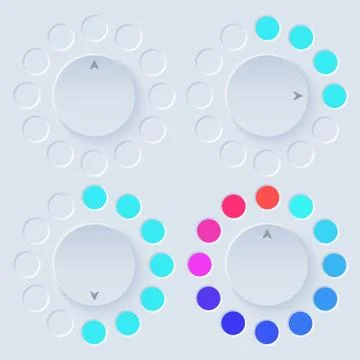 Newmorphic UI circle light set 스톡 일러스트