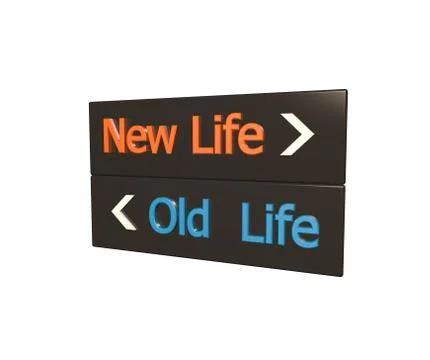 New,old life text Stock Illustration