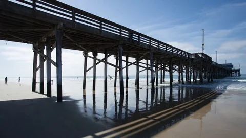 Newport Beach Pier Time-lapse Stock Footage