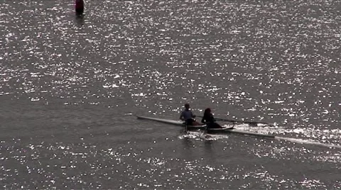 NEWPORT BEACH rowers2 Stock Footage 1054751