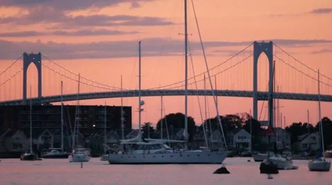 Newport Bridge Video stock 55333465