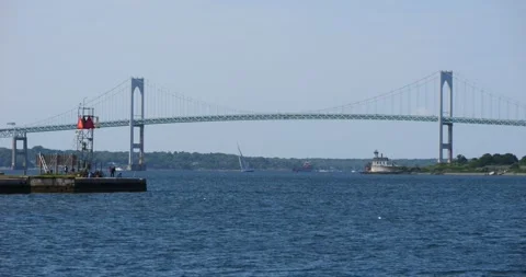 NEWPORT BRIDGE:FISHING Stock Footage 311461065