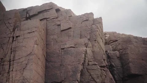 Newport Cove angular sea cliffs Video stock 294166303