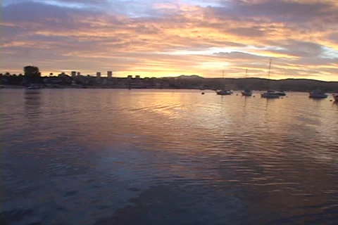 Newport Harbor Sunrise Stock Footage