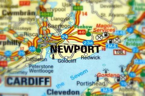 Newport on a map Stock Photos
