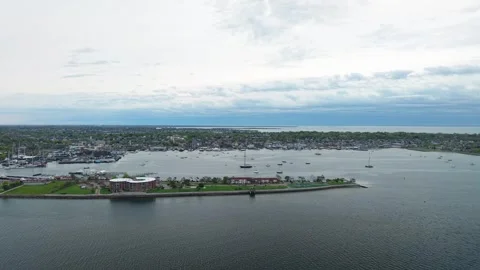 Newport Rhode Island Aerial Video Stock Footage 335251353