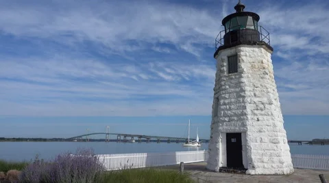 Newport, RI Lighthouse Stock Footage 53219790