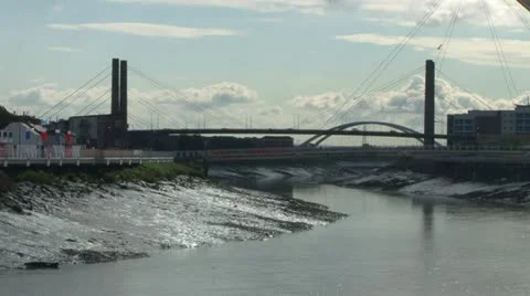 Newport River Usk Stock Footage 12234210