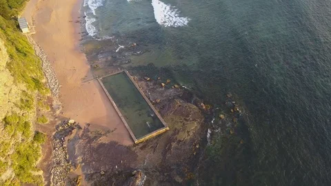 Newport rock pool Stock Footage 122064894
