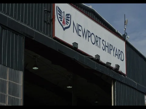 Newport Shipyard Video stock 76853179
