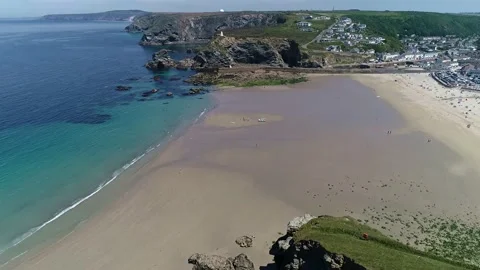 Newquay Beach - Cornwall - 5 Stock Footage 166496433