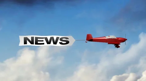 News airplane banner Stock Footage