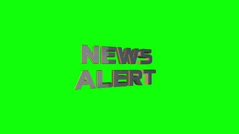 " News Alert " 3D Pre Rendered Animated Graphics Text Over Green Screen Stock Footage 73810398