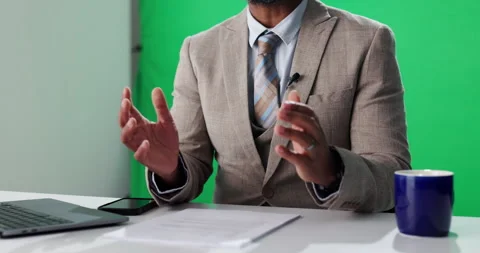 News anchor, hands and speaker with Stock Video Pond5