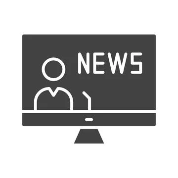 News Anchor icon vector image. Illustrazione stock