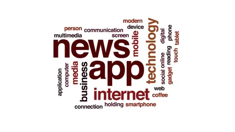 News app animated word cloud, text design animation. Stock Footage 80622864