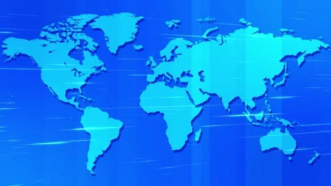 News background full screen blue world map animation Stock Footage 267475662