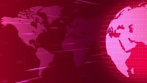 News background full screen red world map earth globe animation Stock Footage 267288045