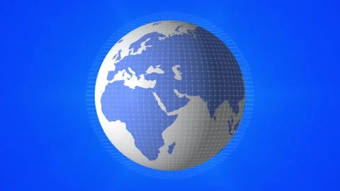 News background full screen white and blue world map earth globe loop animation Stock Footage 294259930