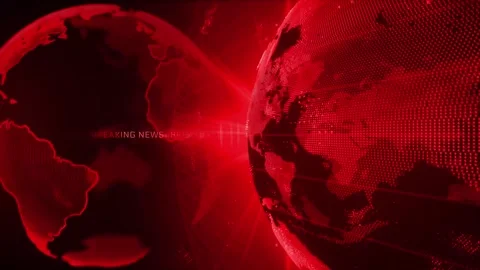 News background for news report and breaking newsflash on world live report Stock Footage 286749073